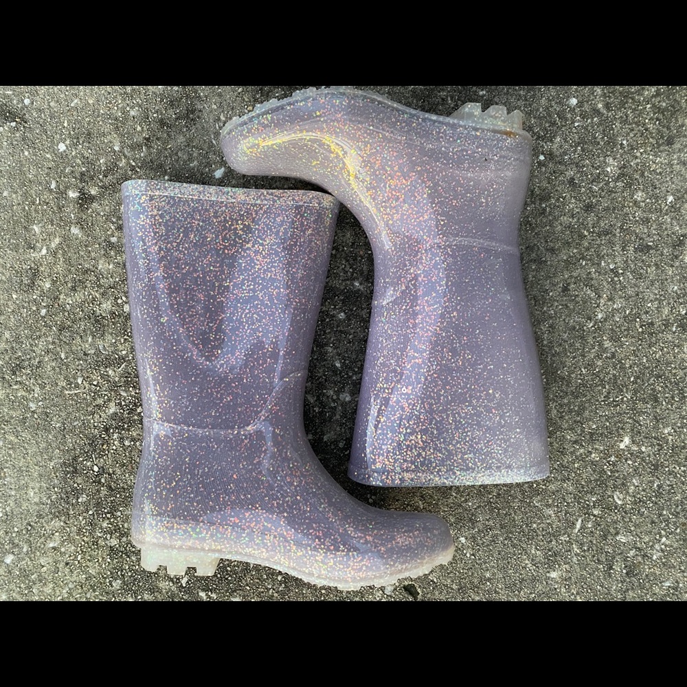 Cat & Jack little girls glitter rain boots